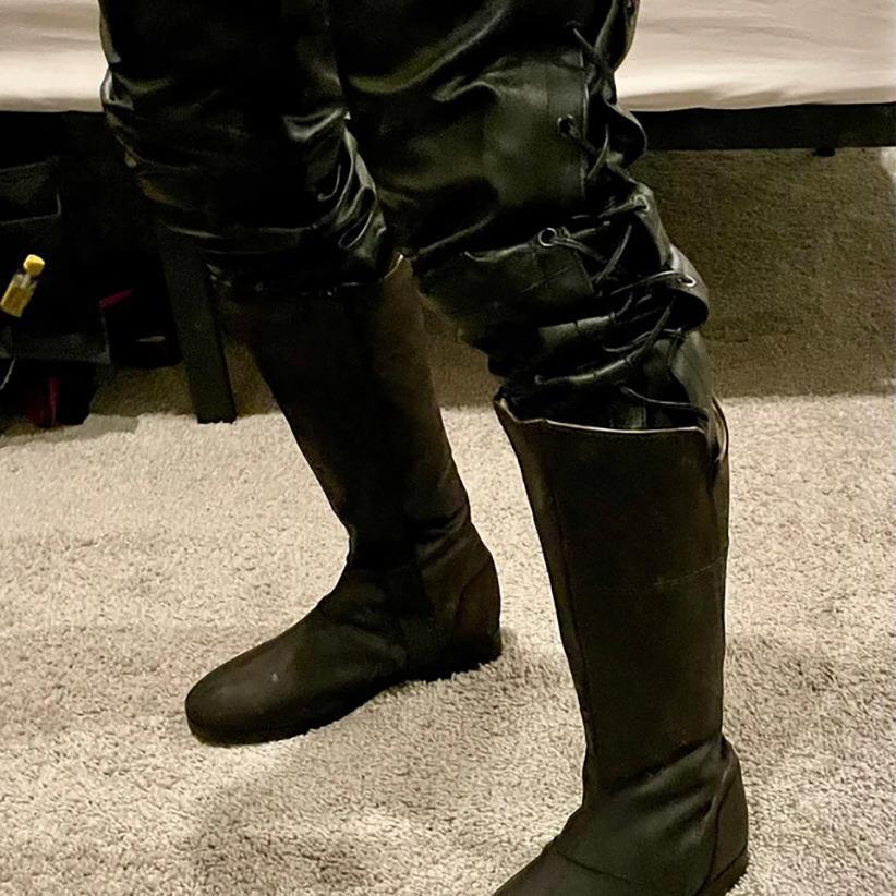 Men's Medieval Pirate Viking Round Head Boots