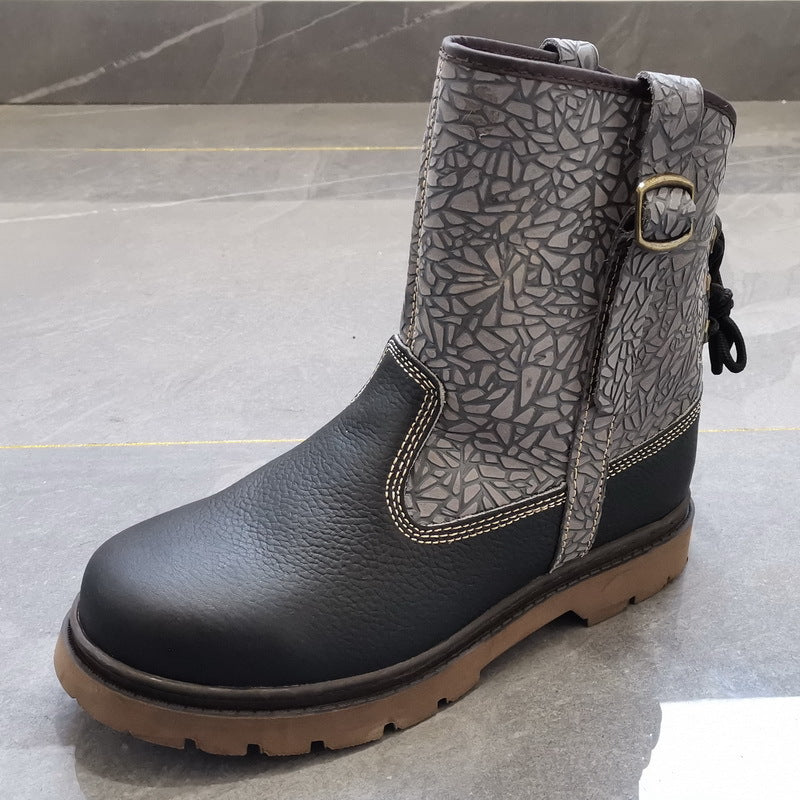 Women's & Men's Offer Booties Worker Genuine Rider Fashion Breathable Retro Mongolia Men's Martin Boots