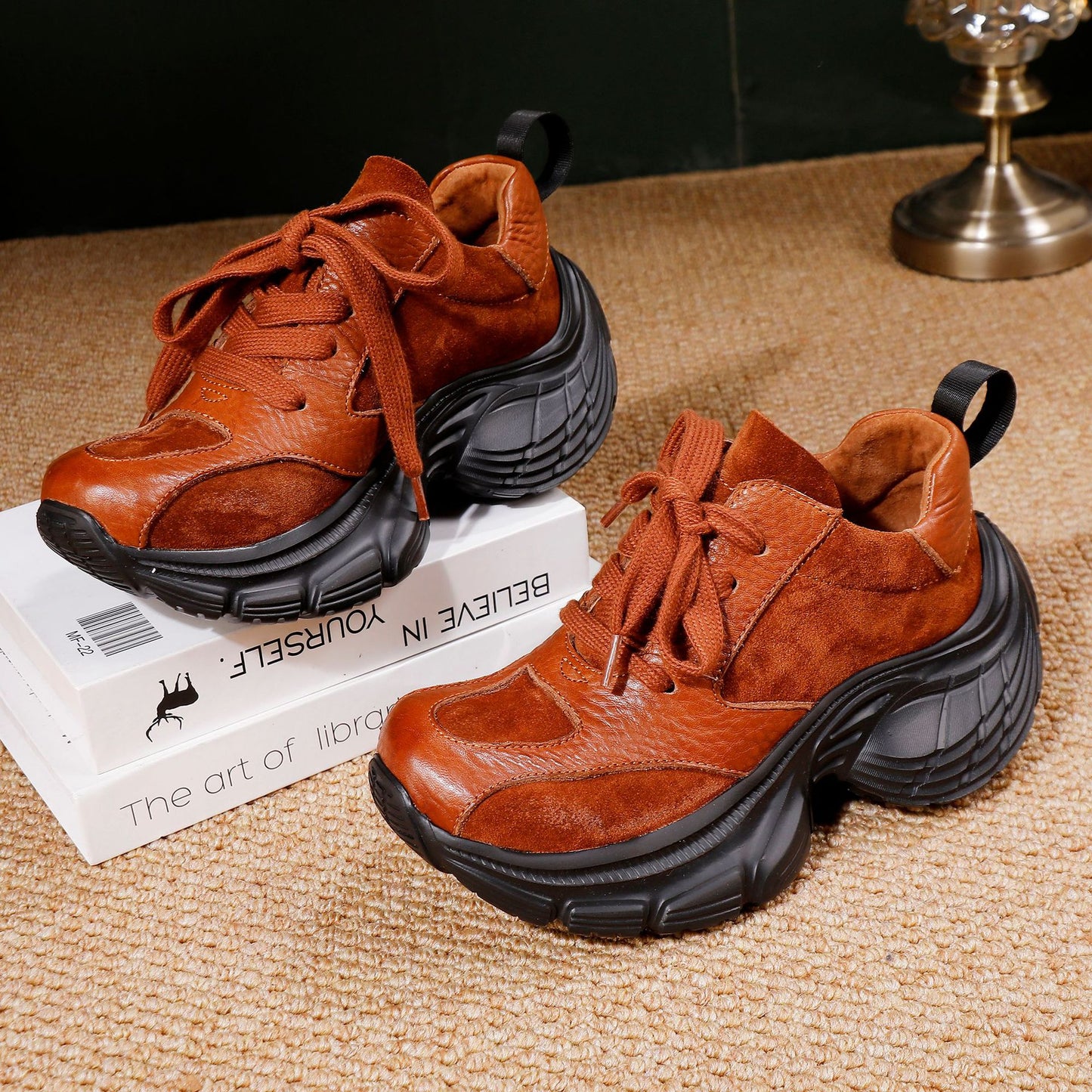 Women's Sports Style Deep Mouth Pumps Soft Leather Shoes