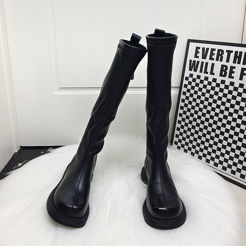 Knight Female Thin Over The Knee Winter Fleece-lined Vintage Long Boots