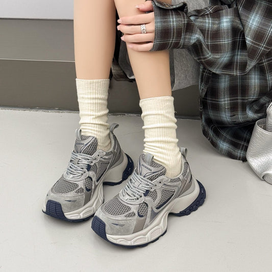 Women's Thick Bottom Heightened Daddy Spring Sier Breathable Lightweight Women's Sports Shoes
