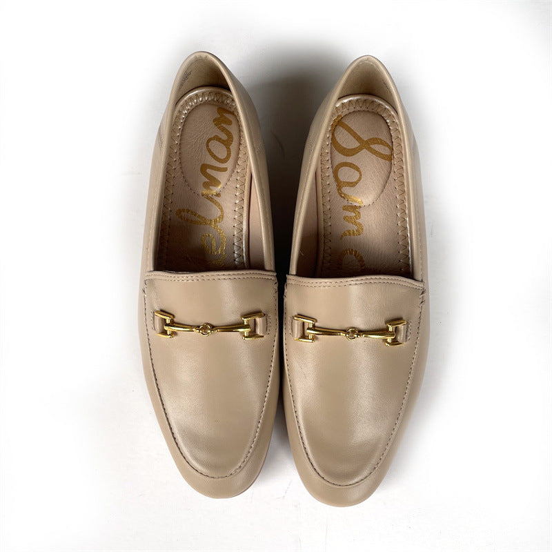 Women's Flat Pumps Authentic Step-on Two-way Lazy Versatile Small Leather Shoes