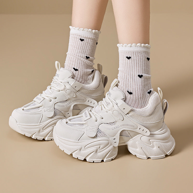 Women's Dad Mesh Breathable Thick Bottom Small Single Soft Sneakers