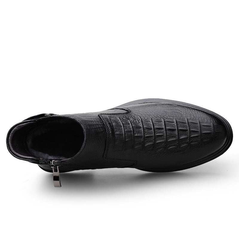 Men's Business Middle High Top Slip-on Surface Leisure Short Outdoor Keep Boots