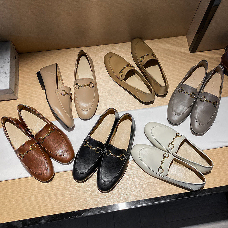 Women's Buckle Flat Slip-on Authentic Pumps Plus Loafers