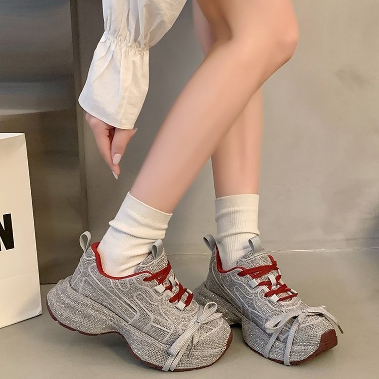 Women's Dad Spring Thick Bottom Increased Fried Street Women's Sports Shoes