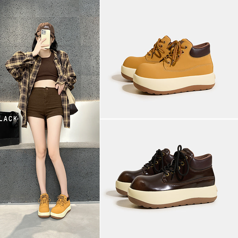 Women's Ugly Cute Big Head Martin For Autumn Women's Leather Boots
