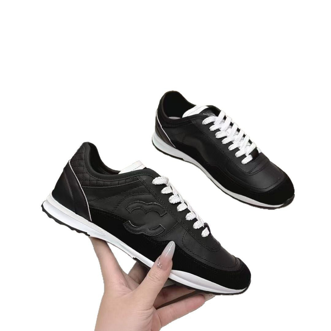 Women's Version Classic Style Rhombus Training Genuine Lace Up Round Toe Women's Sports Shoes