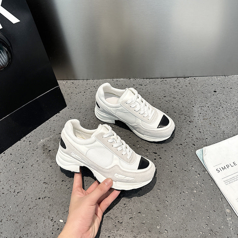 Women's Classic Style Thick Sole Increased Sports Skate White Women's Casual Shoes