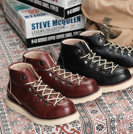 Men's Worker Mountain Light Medium Short Face Leather Shoes