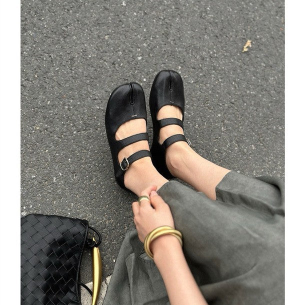 Women's Original Single Mary Jane Trotter Sheepskin Flat Low-cut Women's Fashion Shoes