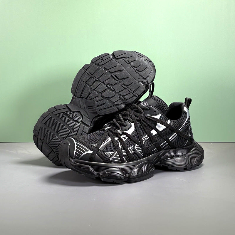Style Fashionable Mesh Breathable Daily Black Sneakers