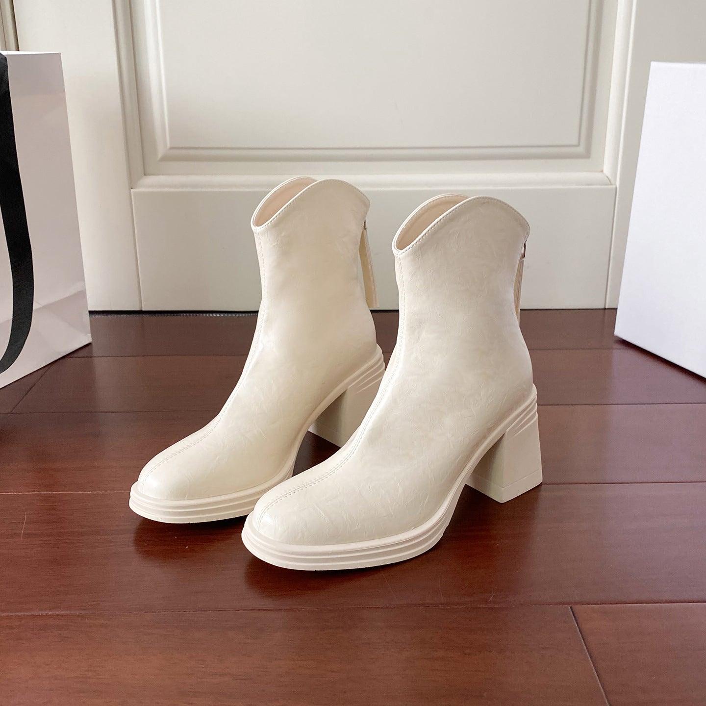 Women's Chunky Pantyhose High Leg Two-way Removable Skinny Women's Leather Boots