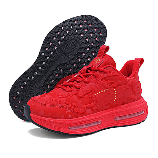 Women's & Men's Horse Limited Chinese Red Large Size Air Men's Sports Shoes