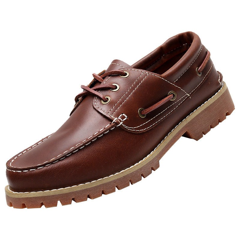 Men's Top Layer Cowhide Classic Boat British Men's Casual Shoes