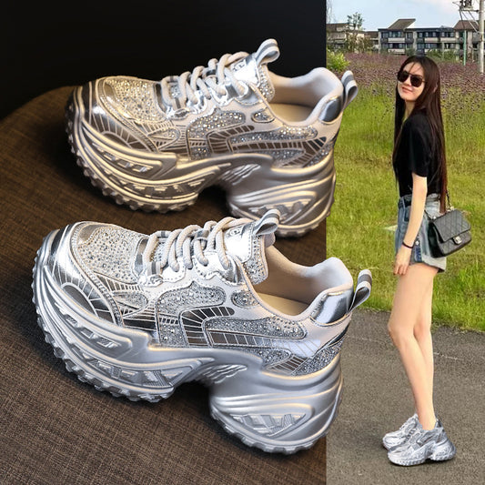 Women's Autumn With Thick Sole Height Increasing Insole Sports Casual Shoes