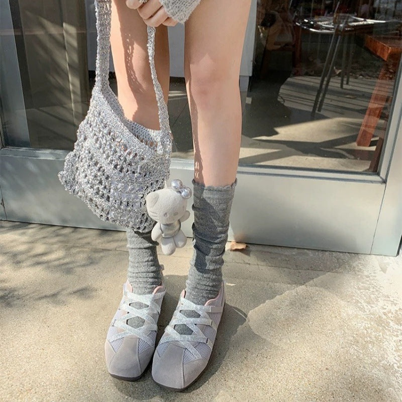 Women's Ballet Platform Retro Cross Strap Mary Women's Sports Shoes