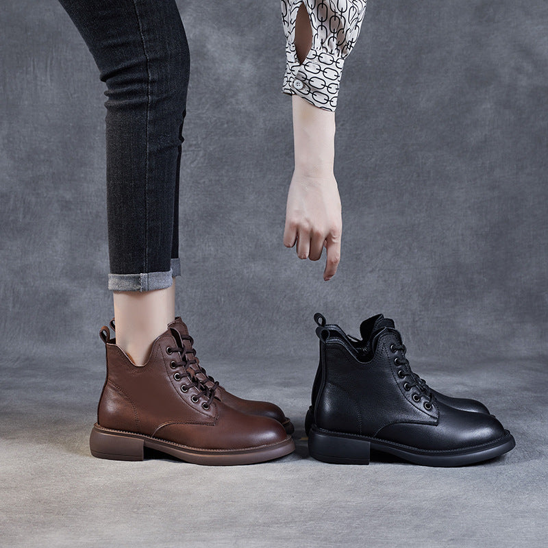 Men's Top Layer Cowhide Short British Style Boots