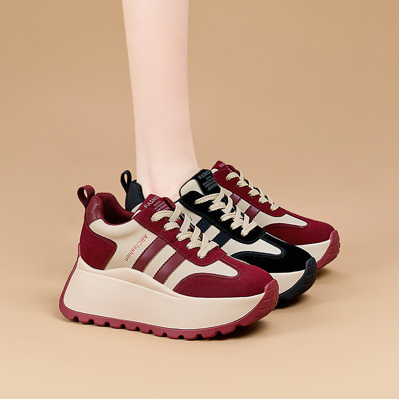 Women's Autumn Fashion Thick Bottom Increased Letters Sports Casual Shoes