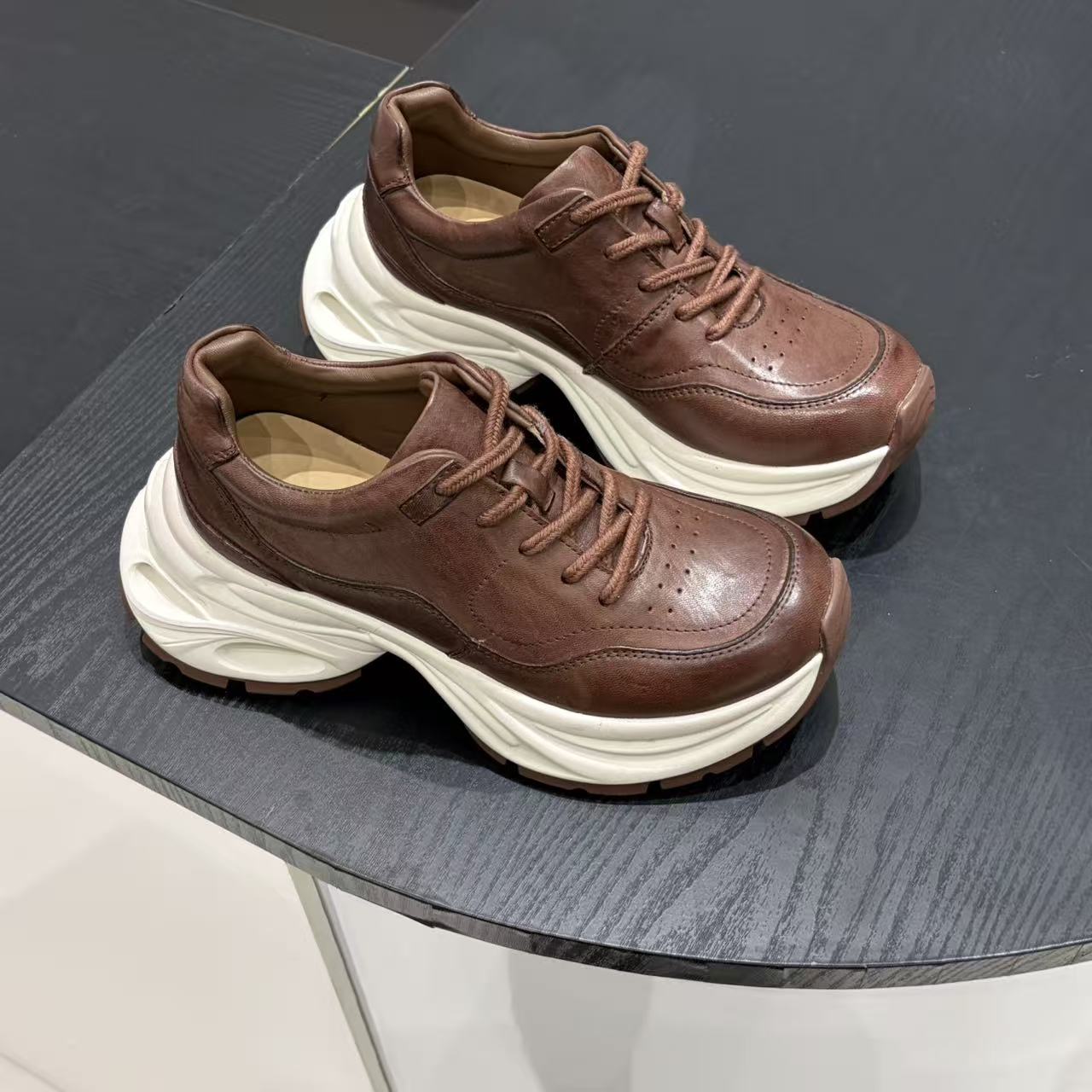 Women's Horse Dad Autumn Genuine Thick Bottom Small Height Women's Sports Shoes