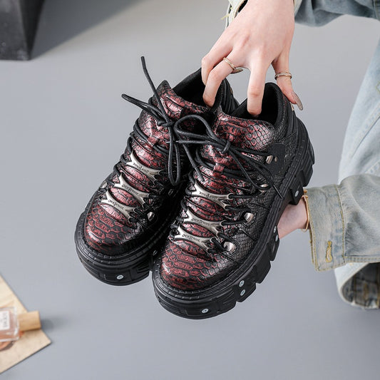 Women's Punk Height Increasing Platform Tank Bottom Women's Sports Shoes