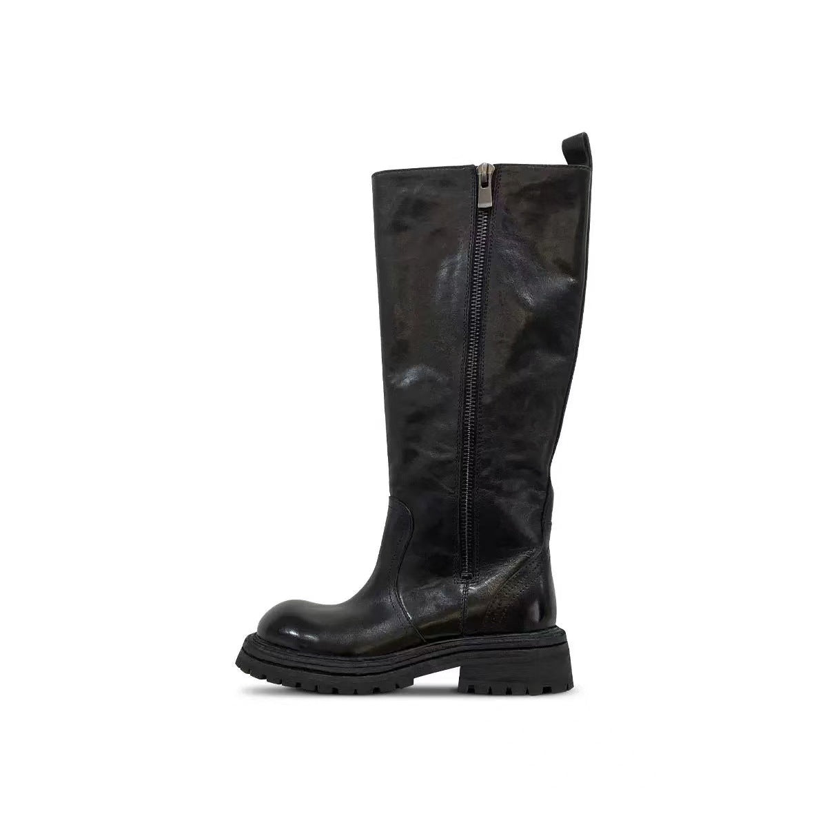 Women's Pick Leg Circumference High Fat Thick Raise The Bottom Black Boots