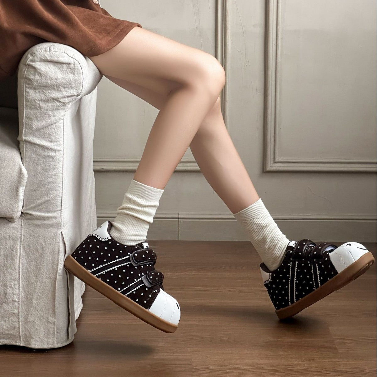 Height Increasing Insole Velcro Bread Leisure Women's Sports Shoes