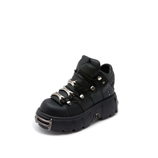 Women's Heavy Metal Thick Bottom Punk Dark Motorcycle Sports Casual Shoes