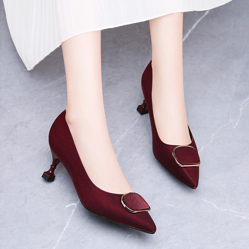 Women's Red High Niche Design Stiletto Not Tired Women's Fashion Shoes