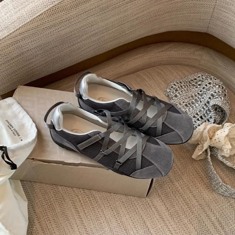 Women's Ballet Platform Retro Cross Strap Mary Women's Sports Shoes