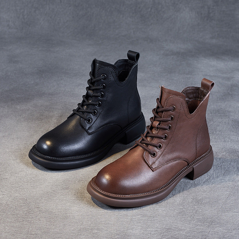 Men's Top Layer Cowhide Short British Style Boots