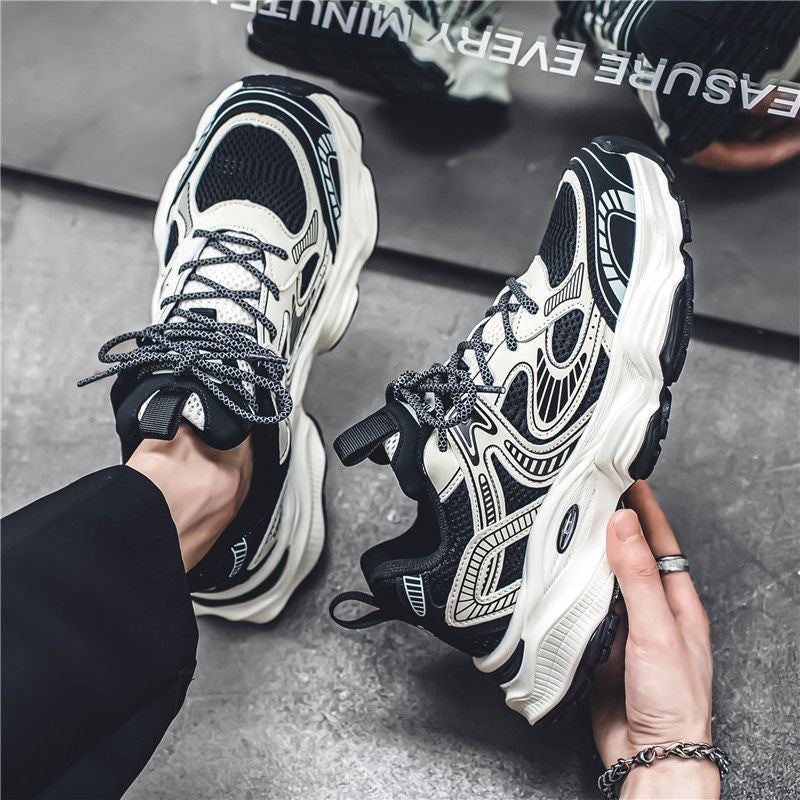 Men's Spring Breathable Mesh Trendy Platform Daddy Men's Sports Shoes