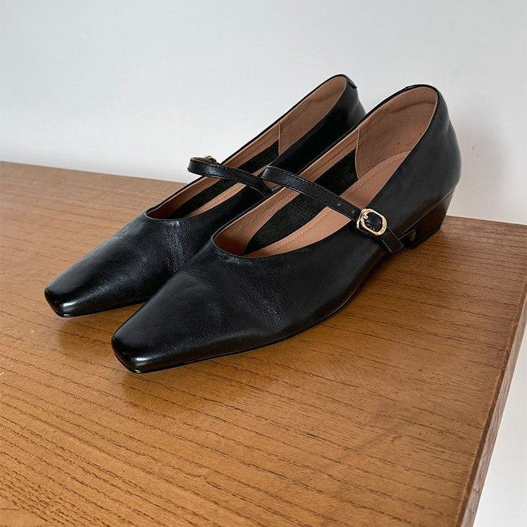 Women's Training First Layer Cowhide Can Be Stormed Platform Commuter Bottom Heels