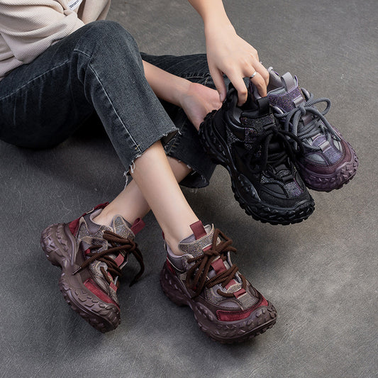 Leisure Breathable Clunky Korean Style Dirty Fashion Fashionable Women's Casual Shoes