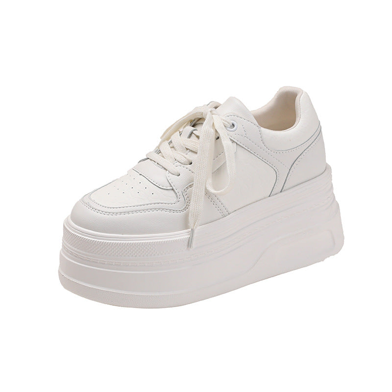 Height Increasing Insole Platform White Female Sports Casual Shoes