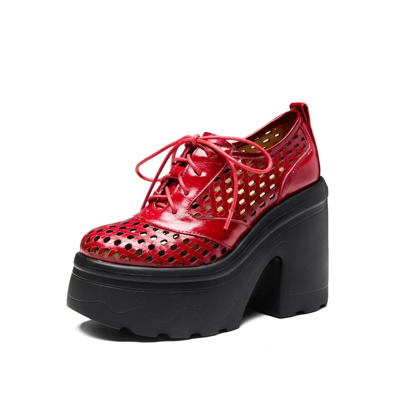 Women's Hollow Out Chunky High Small Versatile Women's Fashion Shoes