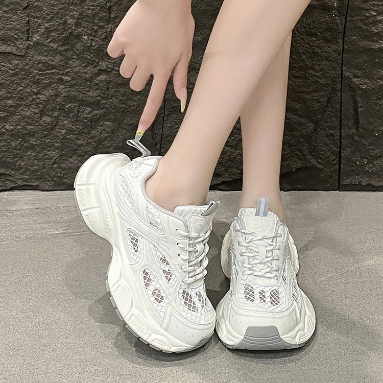 Women's Bottom Thin Mesh Dad Summer European Version Breathable Women's Sports Shoes