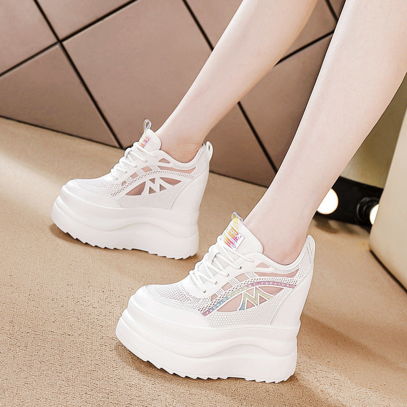 Women's Sole Hidden White Fashion Exercise Breathable Women's Shoes
