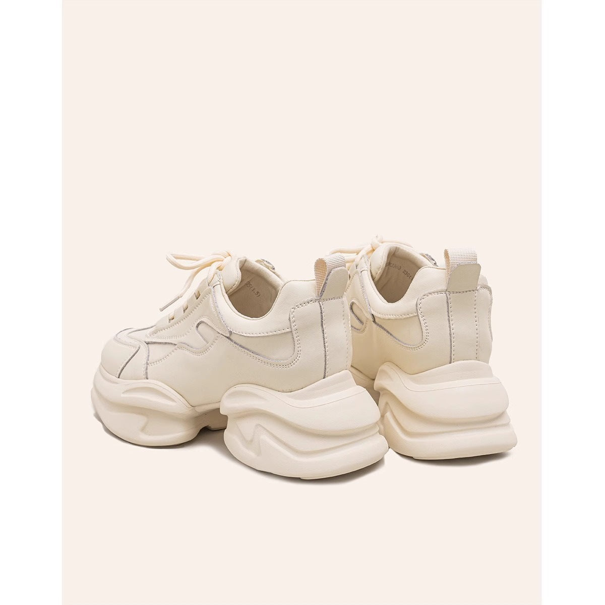 Women's Small Cowhide Dad Thick Bottom Increased Women's Sports Shoes