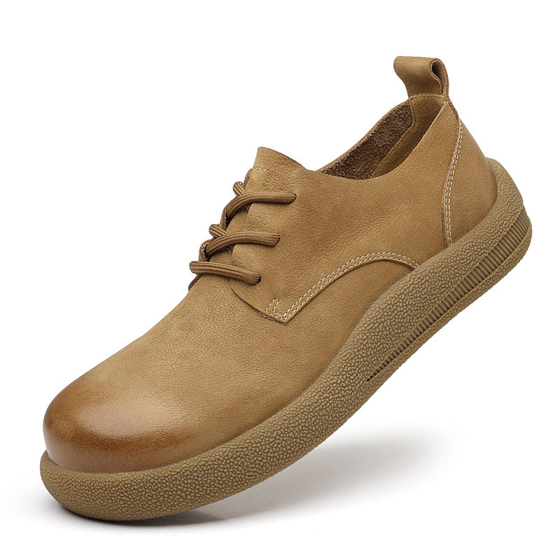Men's Fashionable Genuine Soft Bottom Retro Big Men's Casual Leather Shoes