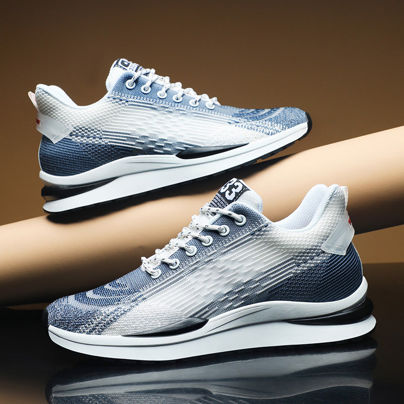 Men's Breathable Lace Up Autumn Blue White Men's Sports Shoes