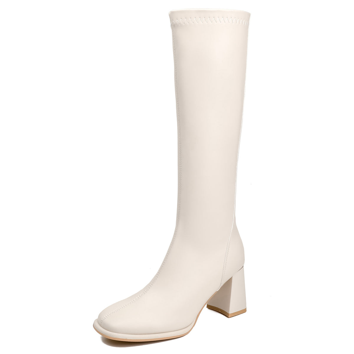 Female Below The Knee High Leg Skinny Small Knight Women's Leather Boots