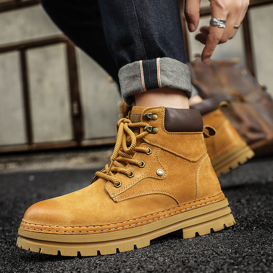 Men's Top Worker Outdoor Fleece-lined Warm Short Boots