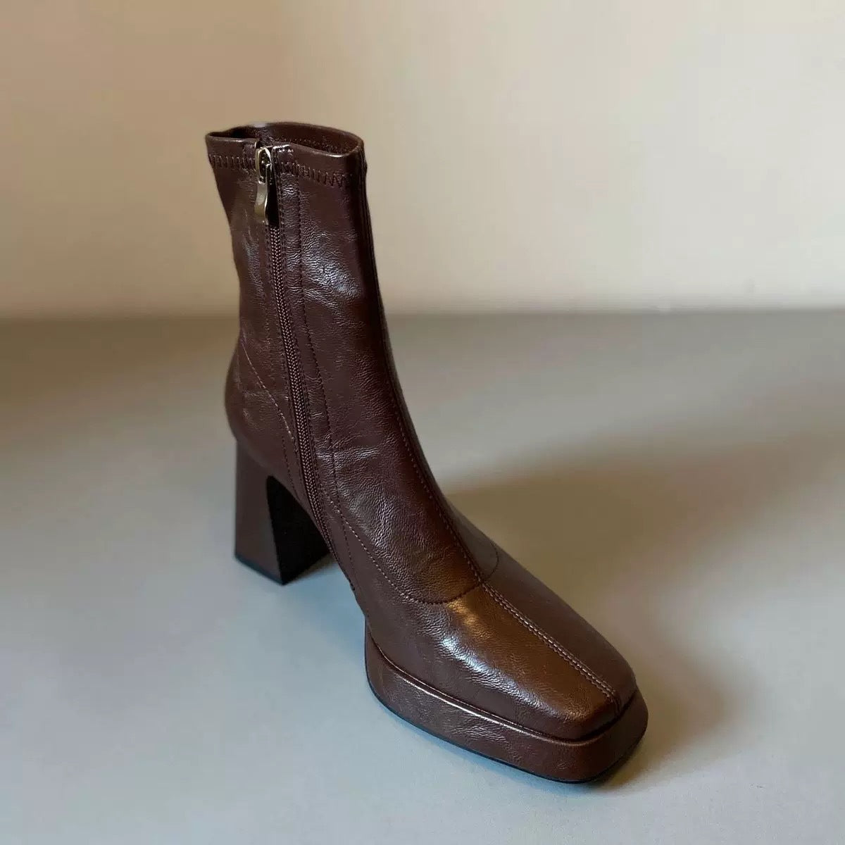 Women's High Small Waterproof Platform Thick Chelsea French Style Boots