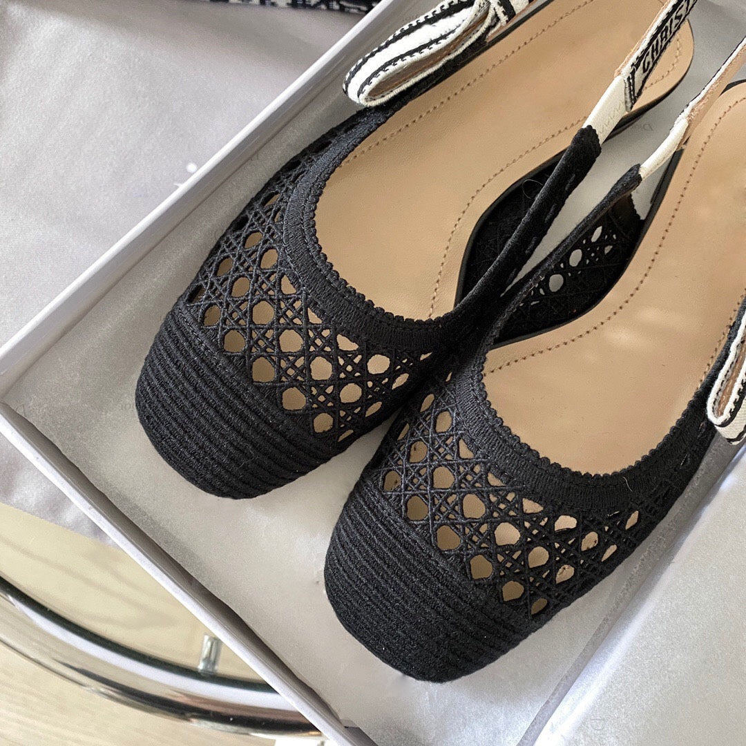 Women's Square Toe High Back Strap Shallow Mouth Chunky Sandals