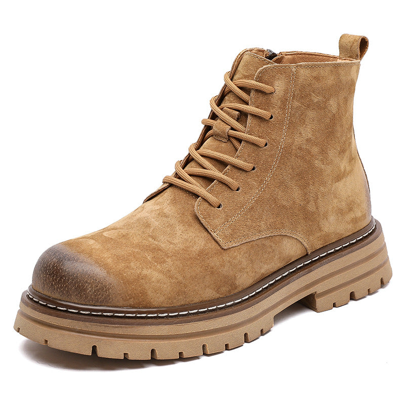 Men's Style Vintage Rhubarb Trend Platform Ankle Outdoor Men's Martin Boots