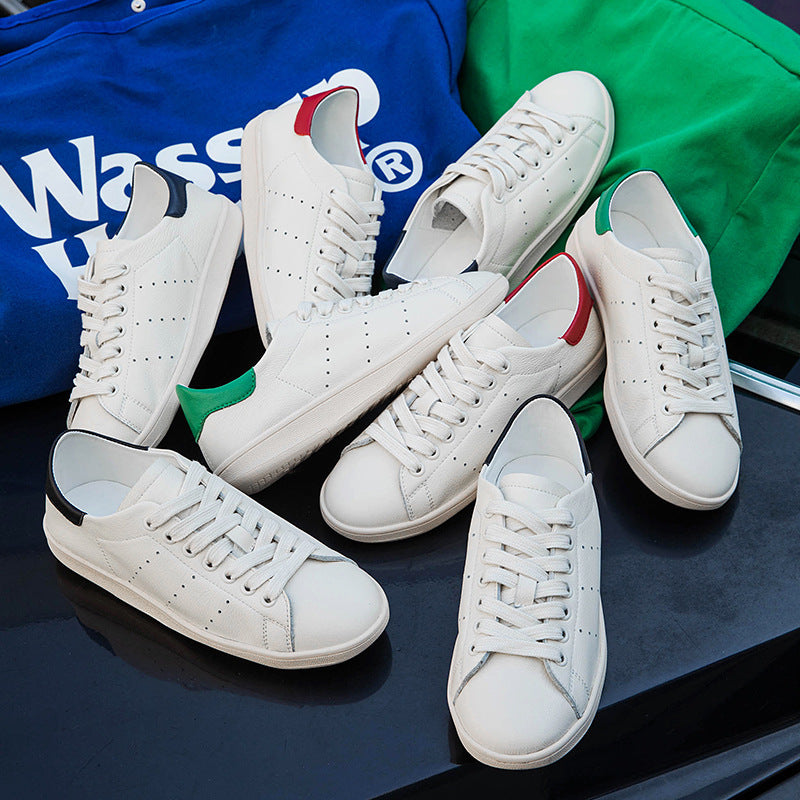 Women's & Men's Bottom Couple Autumn White Top Layer Women's Casual Shoes