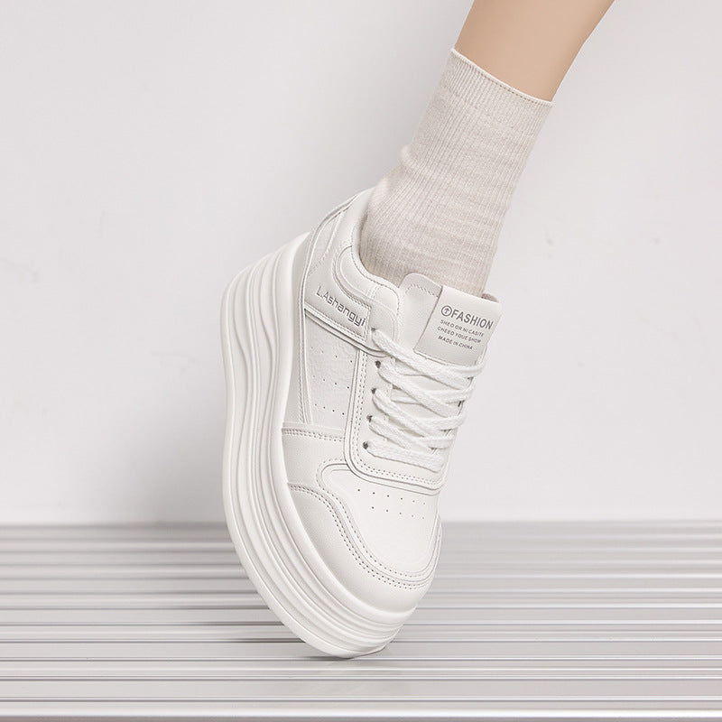 Women's Hidden White Spring Muffin Sports Skate Heels