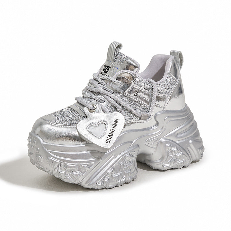Women's Platform Dad Autumn Rhinestone Fried Street Women's Sports Shoes