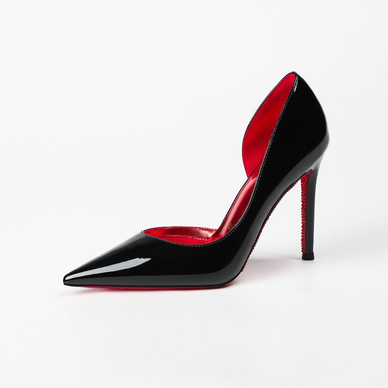 Protection Air Cotton Side Empty Pointed Red High Sexy Temperament Heels